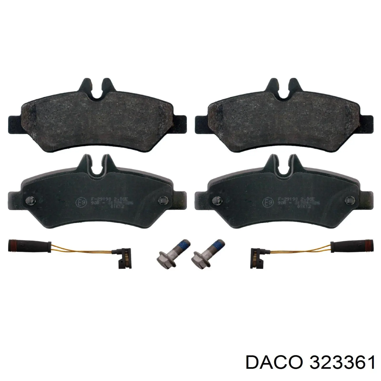 323361 Daco Колодки гальмівні задні, дискові