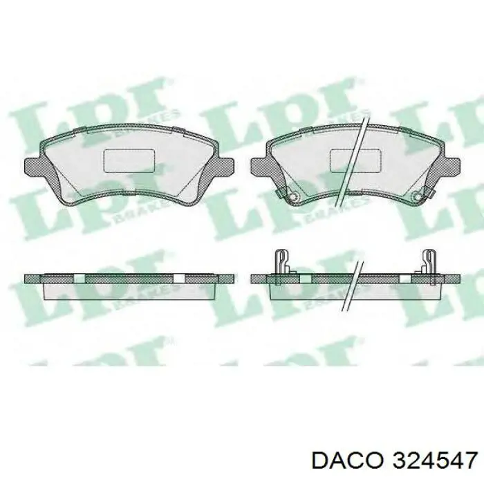 Колодки гальмівні передні, дискові 324547 Daco