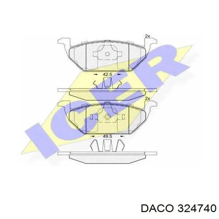 Гальмівні колодки Daco 324740 ціна, від 22.55 USD