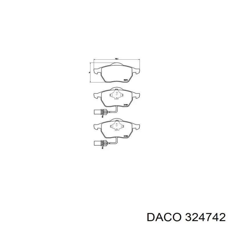 Передні тормозні колодки 324742 Daco