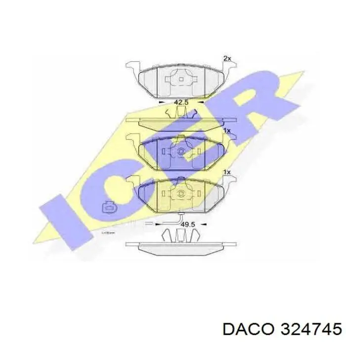 Купити 324745 Daco Колодки гальмівні передні, дискові