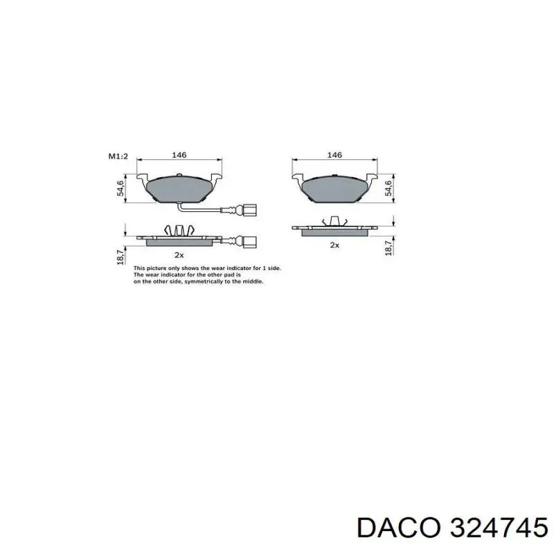 Тормозні колодки Daco 324745