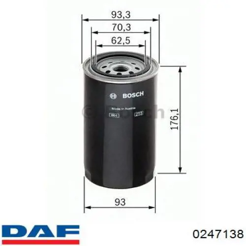 Паливний фільтр 0247138 DAF