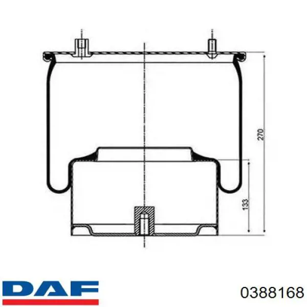 Купити 0388168 DAF Пневмоподушка/Пневморессора моста заднього