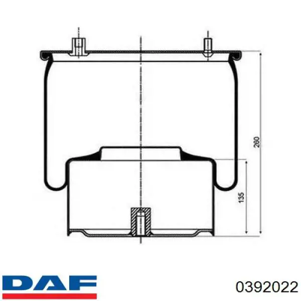 0392022 DAF Пневмоподушка/пневморессора моста заднього