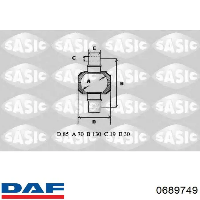 0689749 DAF Сайлентблок задньої реактивної тяги