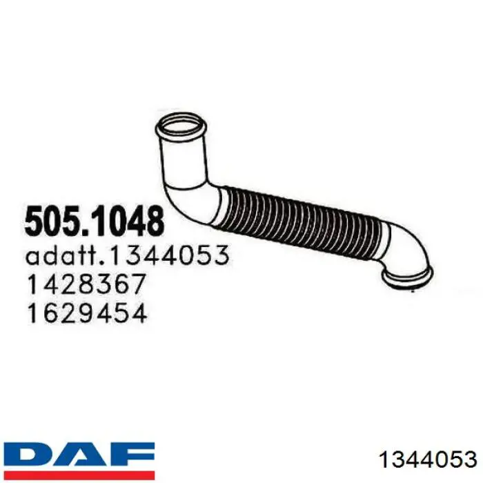 Купити 1344053 DAF Труба вихлопна, від каталізатора до глушника