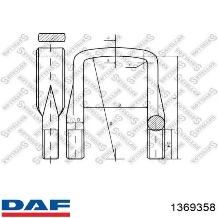 Стремянка ресори (TRUCK) DAF 1369358 ціна, від 17.11 USD