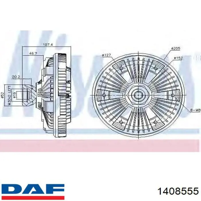1408555 DAF Гідромуфта приводу вентилятора
