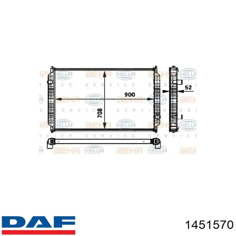 Радіатор основний DAF 1451570 ціна, від 441.34 USD
