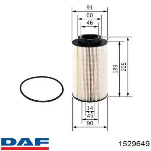 Фільтр тонкого очищення палива DAF 1529649 ціна, від 13.64 USD