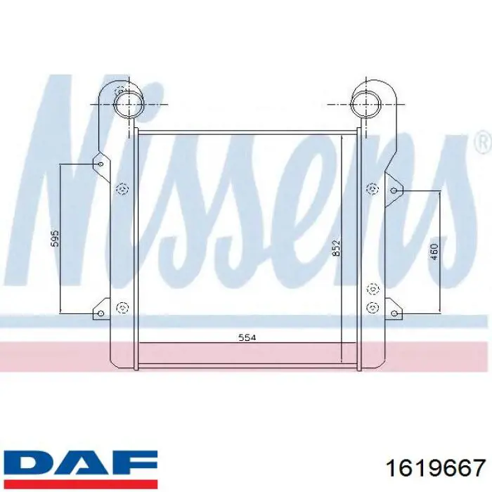 Радіатор охолодження двигуна 1619667 DAF