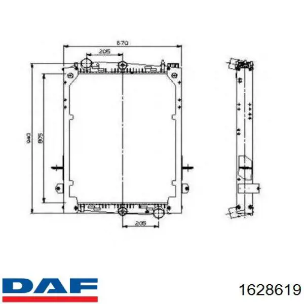 Радіатор основний DAF 1628619 ціна, від 344.05 USD