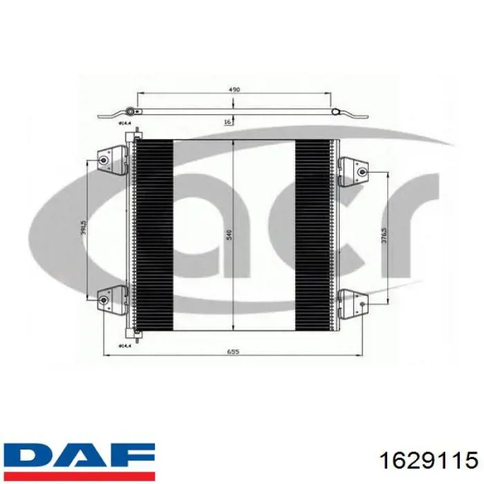 Конденсатор кондиціонера DAF 1629115 ціна, від 107.15 USD