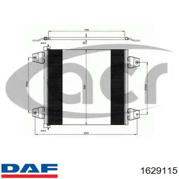 Радіатор кондиціонера 1629115 DAF