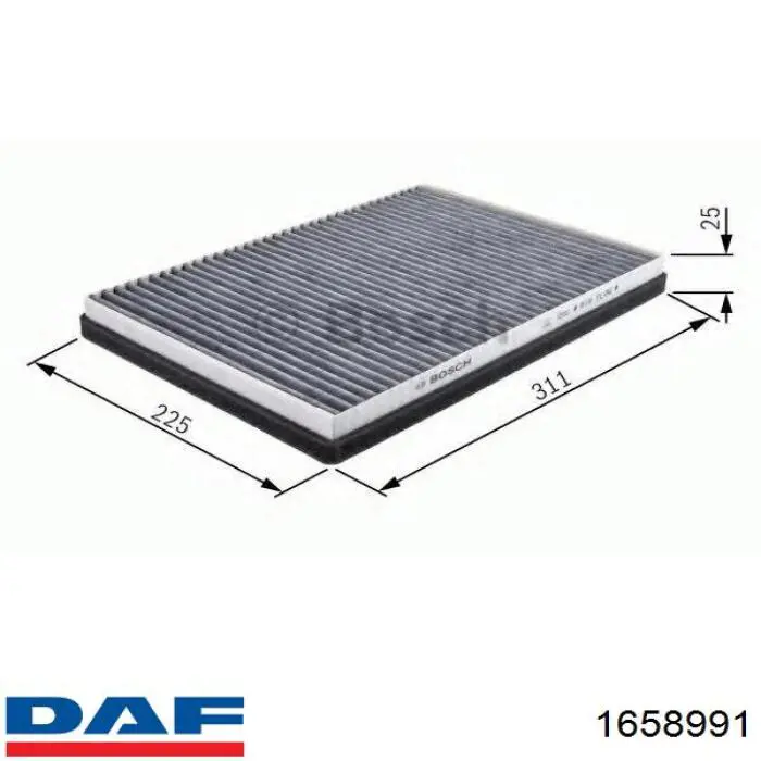 Фільтр повітряний обігрівача DAF 1658991 ціна, від 8.31 USD