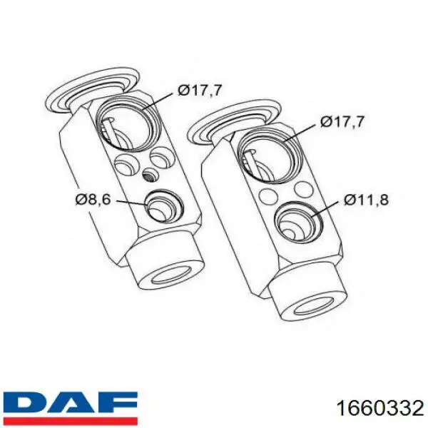 Клапан TRV, кондиціонера DAF 1660332 ціна, від 27.36 USD