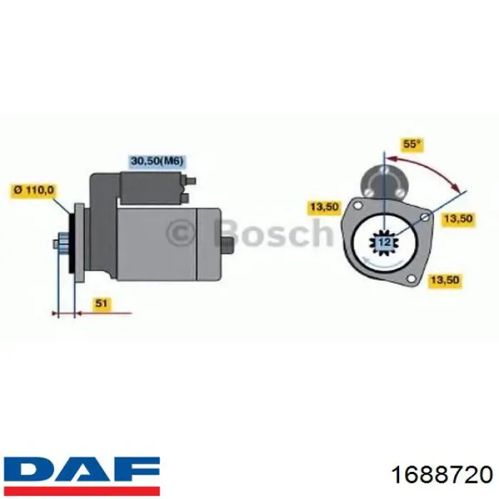 1688720 DAF Стартер двигуна