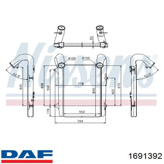 1691392 DAF Охолоджувач наддувочного повітря
