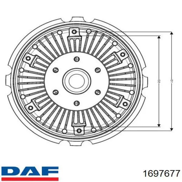 Купити 1697677 DAF Муфта вязкостная системи охолодження