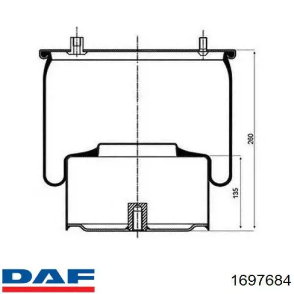 1697684 DAF Пневмоподушка/пневморессора моста заднього
