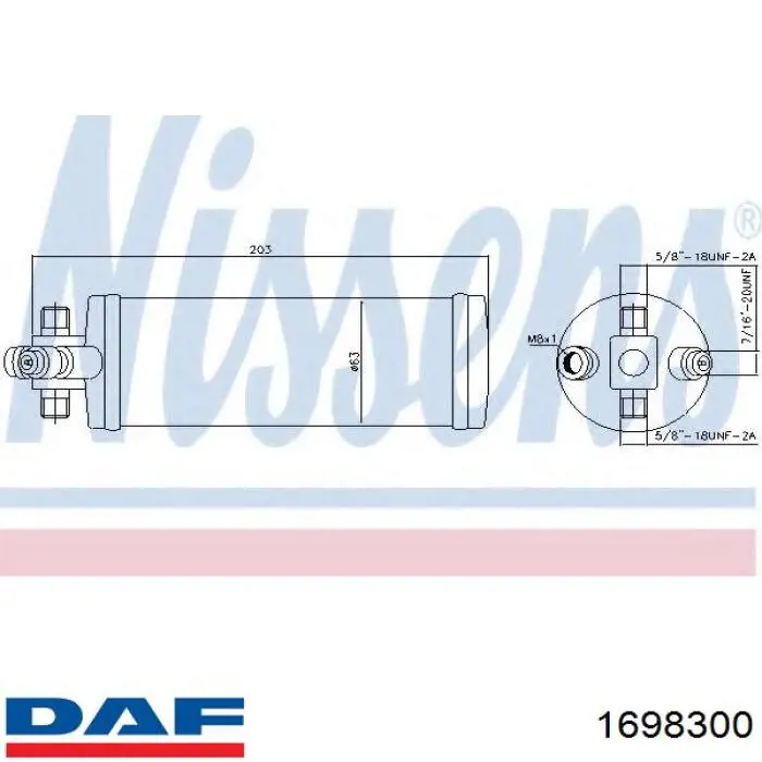 Ресивер-осушувач кондиціонера 1698300 DAF