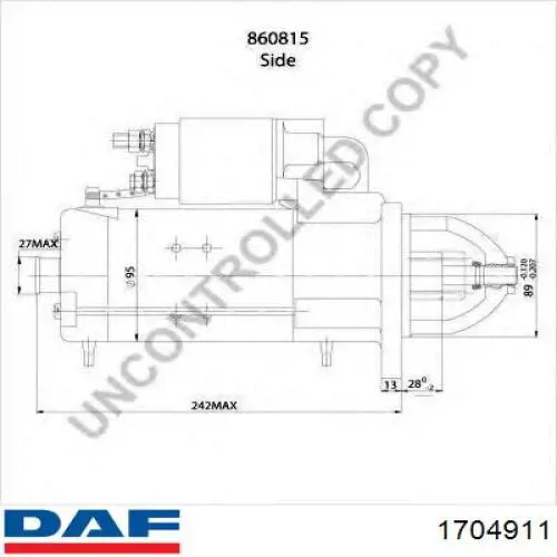 1704911 DAF Стартер двигуна