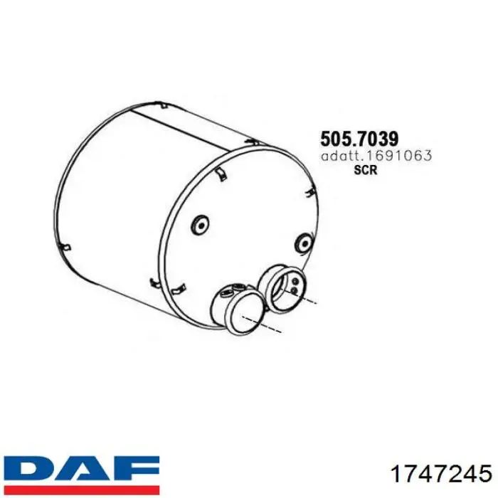 Вихлопна труба DAF 1747245 ціна, від 1400.21 USD