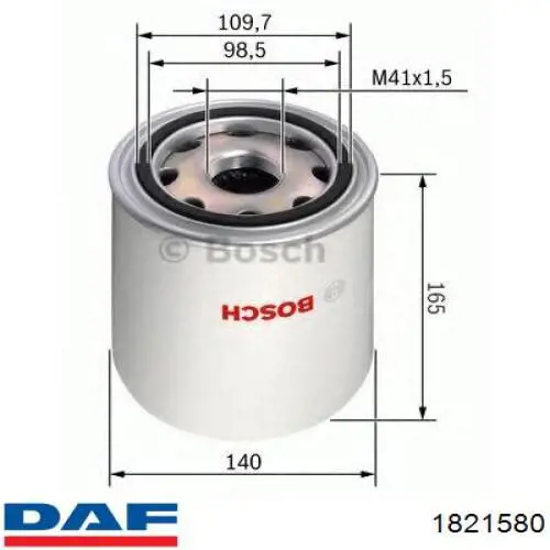 1821580 DAF Фільтр осушувача повітря (вологомастиловідділювача) (TRUCK)