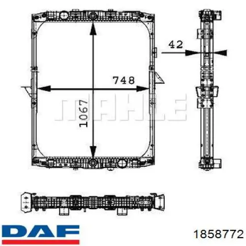 1858772 DAF Радіатор охолодження двигуна