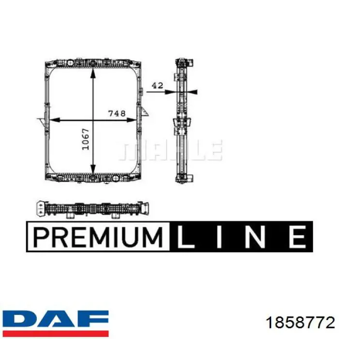 Радіатор основний DAF 1858772 ціна, від 337.32 USD