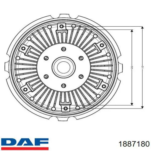 В'язкова муфта вентилятора DAF 1887180 ціна, від 507.02 USD