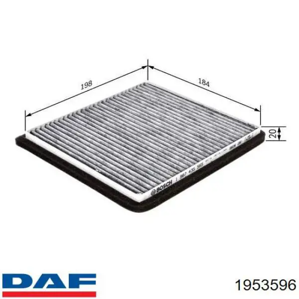 Фільтр повітряний обігрівача DAF 1953596 ціна, від 26.25 USD