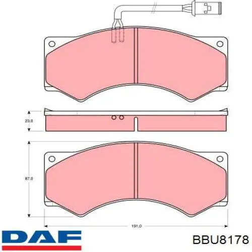Купити BBU8178 DAF Колодки гальмівні передні, дискові