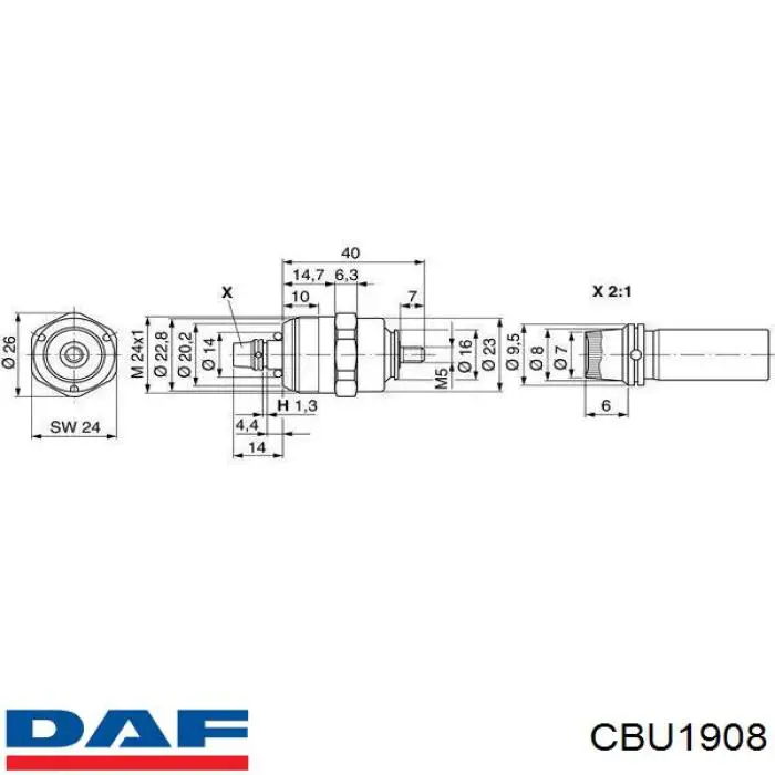 Клапан ПНВТ (дизель-стоп) CBU1908 DAF