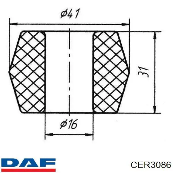 Сайлентблок/втулка ресори передньої DAF CER3086 ціна, від 5.94 USD