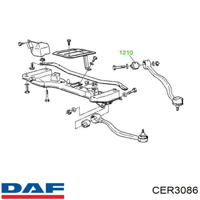 Сайлентблок/втулка ресори передньої CER3086 DAF