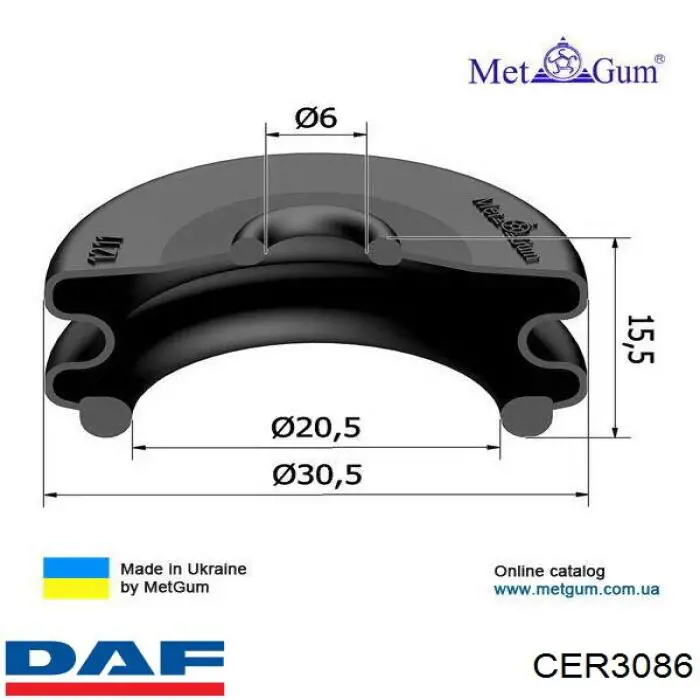 Сайлентблок/втулка ресори передньої CER3086 DAF