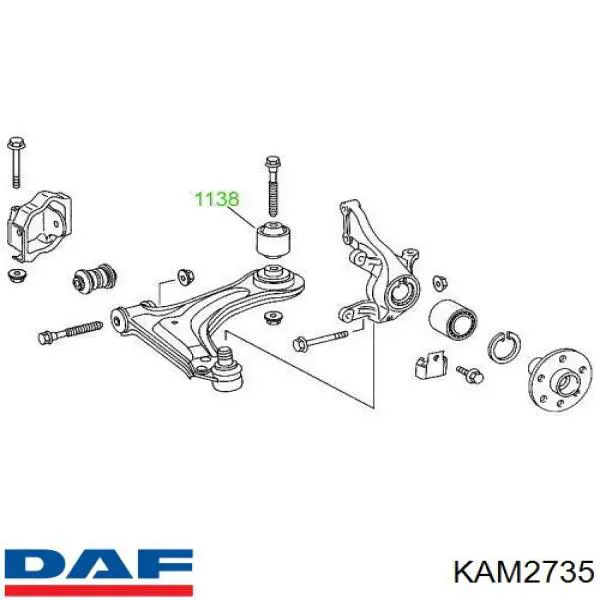 Купити KAM2735 DAF Сайлентблок/втулка ресори передньої