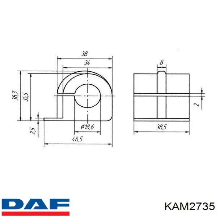 Сайлентблок ресори передньої DAF KAM2735