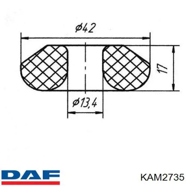 KAM2735 DAF Сайлентблок/втулка ресори передньої