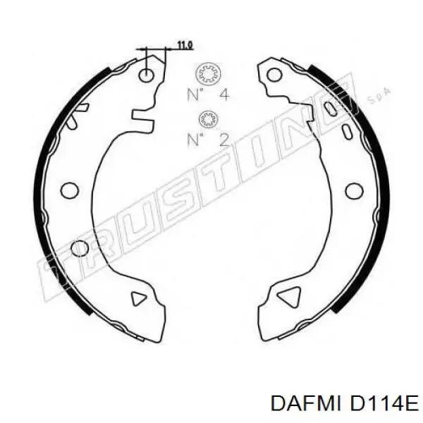 Передні тормозні колодки D114E Dafmi