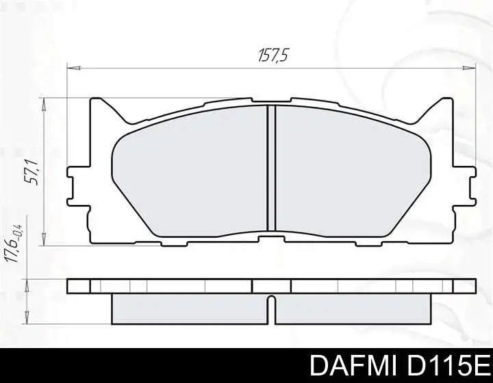 Купити D115E Dafmi Колодки гальмівні передні, дискові