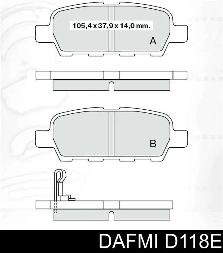Купити D118E Dafmi Задні колодки