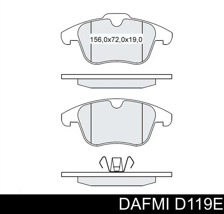 D119E Dafmi Передні гальмівні колодки