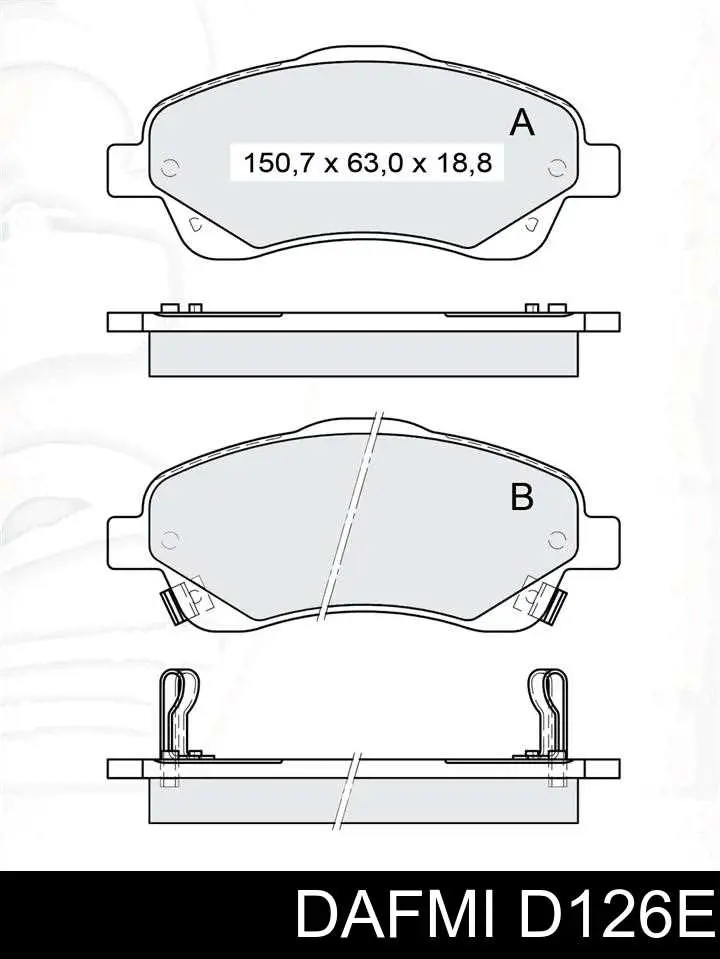 D126E Dafmi Передні гальмівні колодки