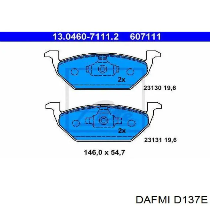 D137E Dafmi Передні гальмівні колодки