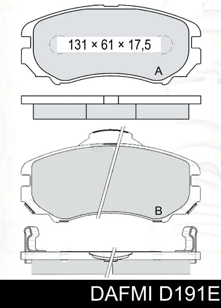 D191E Dafmi Передні гальмівні колодки