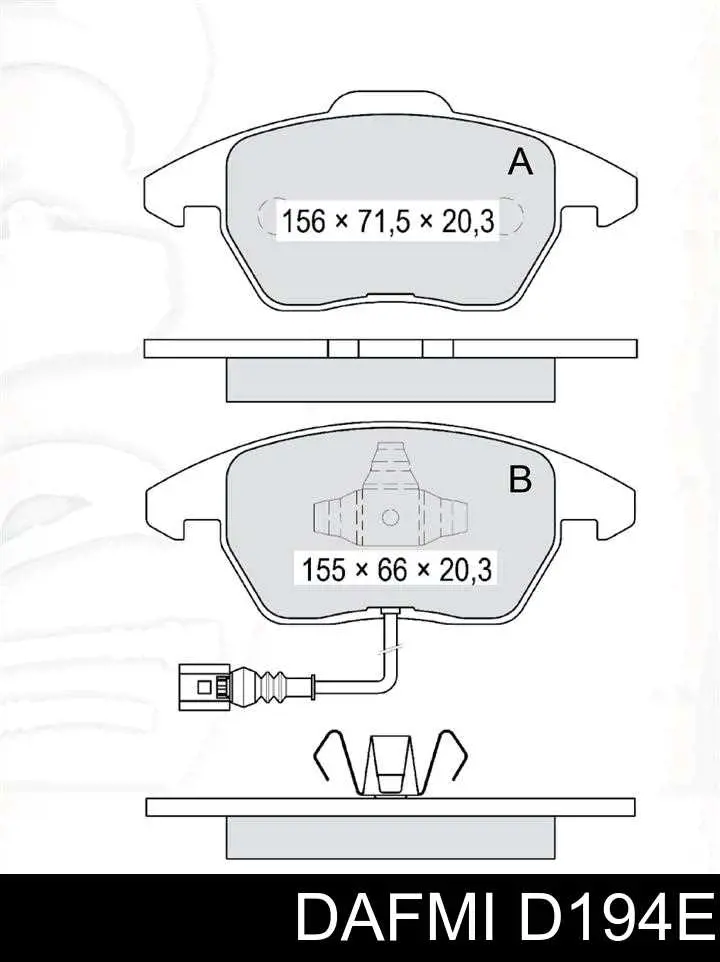 Гальмівні колодки Dafmi D194E ціна, від 17.71 USD