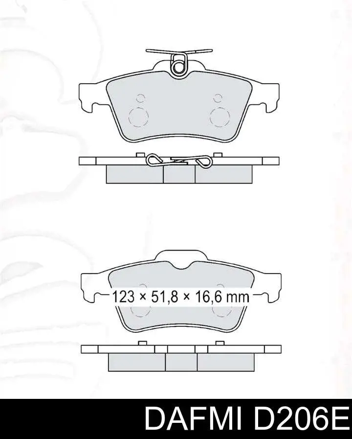 Задні гальмівні колодки Dafmi D206E ціна, від 13.47 USD
